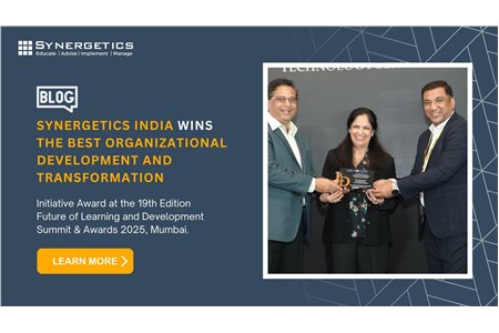 Synergetics India wins the Best Organizational Development &amp; Transformation Initiative Award at the 19th Edition Future of Learning and Development Summit &amp; Awards 2025, Mumbai.